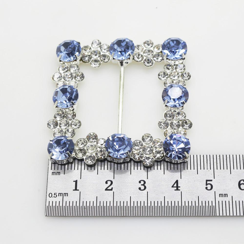 New 45X45MM 2Pcs Fashion Square Crystal Rhinestone Buckles Wedding Invitation Card Decoration DIY Hair Accessories