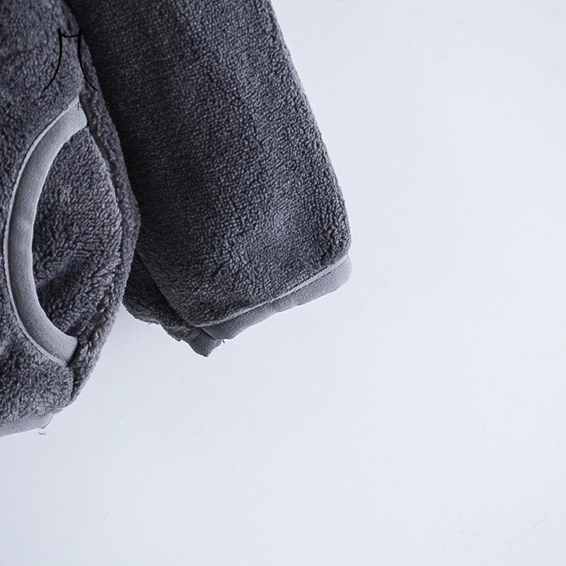 Boys Velvet Jacket New Baby Children's Clothes Western Style Girls Winter Clothes Thickened Flannel Top Fashion Casual Coat