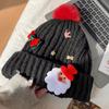 Santa Claus Red Knitted Hat Children's Winter New Versatile Warm Ear Protector Wool Hat Shows Small Face