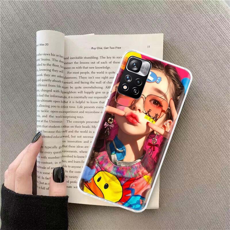 Youthful, Lively, Fashionable Girl Phone Case For Redmi Note 13 12 Pro Plus 14 15 Pro 5G 11 11T 11E 11S 10 Pro 10S 9 9S Cover Ce