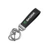 Leather Car Emblem Keychain Key Ring High Quality Metal Keyring For Skoda 3 2 Octavia Karoq Superb Yeti Rapid Kodiaq Fabia Kamiq Kyvc74