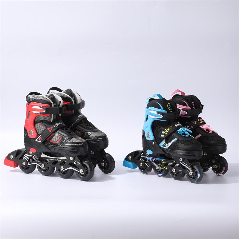Adult Professional Children's Student PVC Roller Skates Straight Row Skates Adjustable Skates