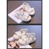 Girls' Summer Sandals, Pearl and Bowknot Princess Shoes for Girls, Children's Versatile Soft-Soled Beach Sandals.