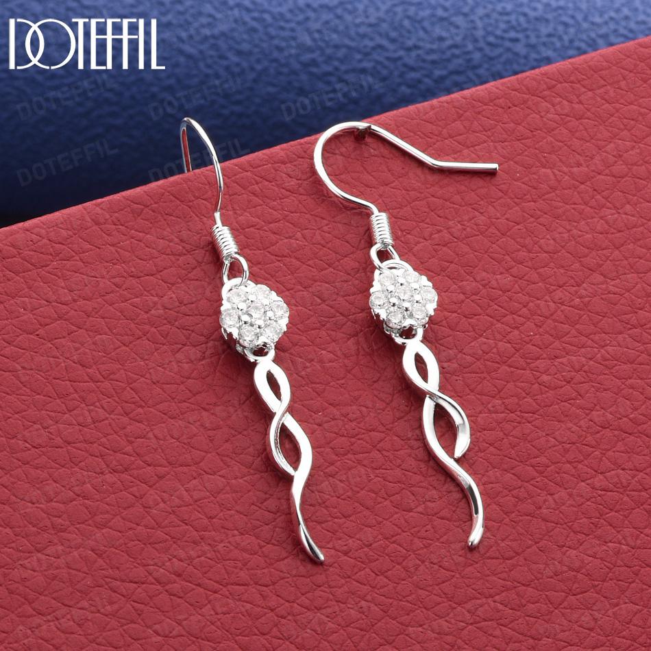 

Серьги из стерлингового серебра 925 пробы с круглыми цирконами AAA Модные Подарочные Украшения 4.70*0.50cm