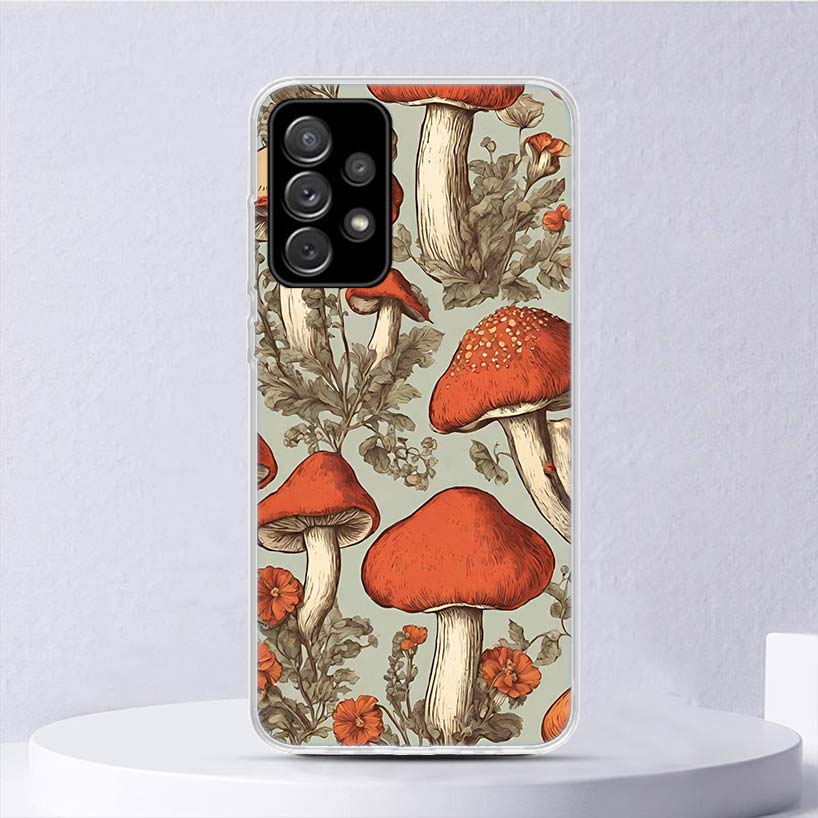 Colorful Mushroom Soft Case For Samsung Galaxy A52 A42 A32 A22 A12 A02S Phone Cover A50 A51 A70 A71 A41 A31 A21S A40 A30 A20E