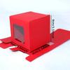 WTEMPO Festive Red Christmas & New Year Gift Boxes Clear Transparen Square Window DIY Foldable Paper Boxes Daily Presents Packaging Boxes