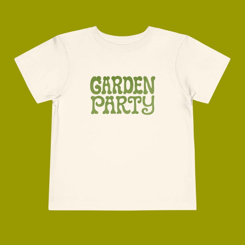 Toddler Tee, Garden Party Toddler T-Shirt | Retro Kids Tee | Whimsical Nature Shirt | Cute Folk Art Top | Playful Outdoor Outfit for Boys 150