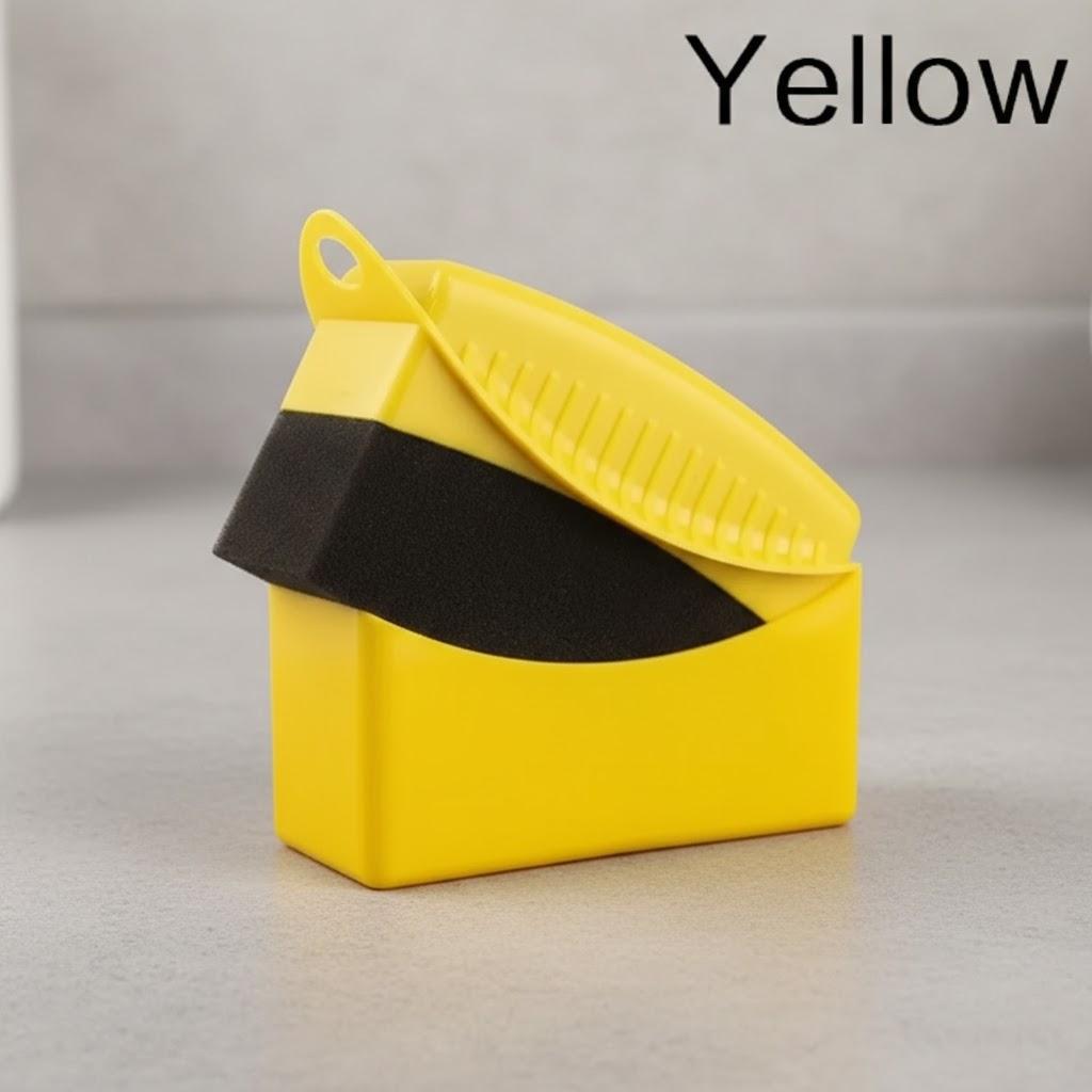 

Car Wheel Polishing Sponge Brush with Lid Tire Waxing Cleaning Sponge Corner Detailing Tool Auto Cleaning Accessories жовтий