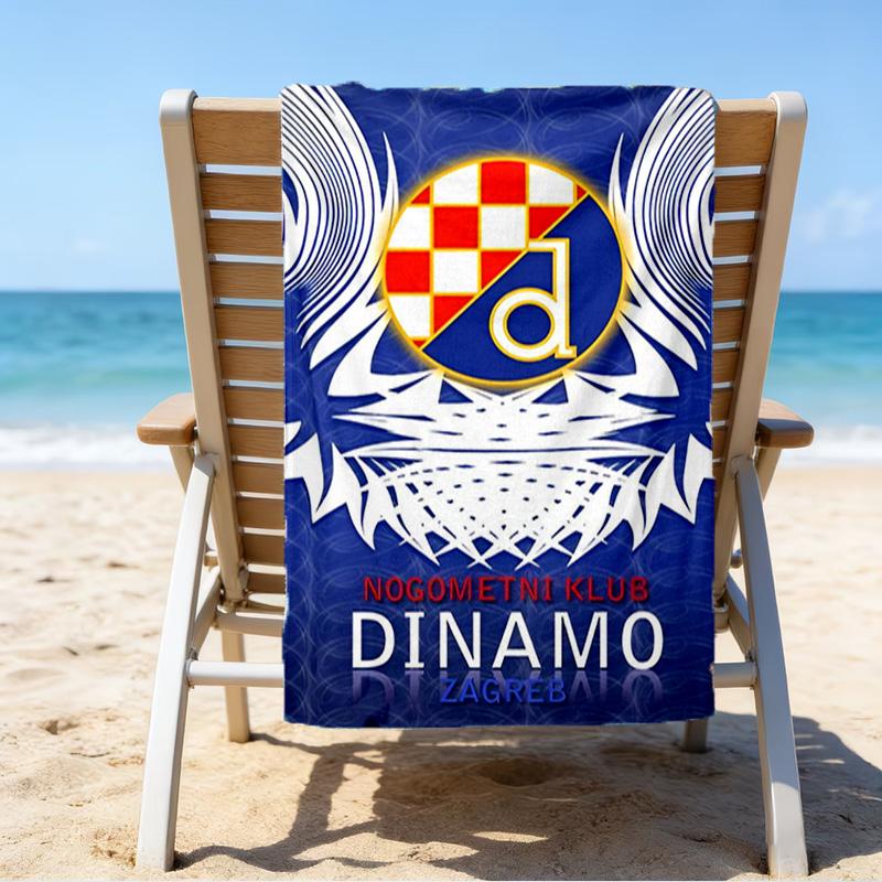 Croatian Football Crest Design Microfiber Beach Towel, Lightweight And Quick-Dry, for Summer Travel, Beach Essential, Swimming Pool Outdoor