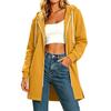 Cardigan da donna casual alla moda con cappuccio, chiusura lampo, manica lunga, vestibilità ampia con spacchi laterali