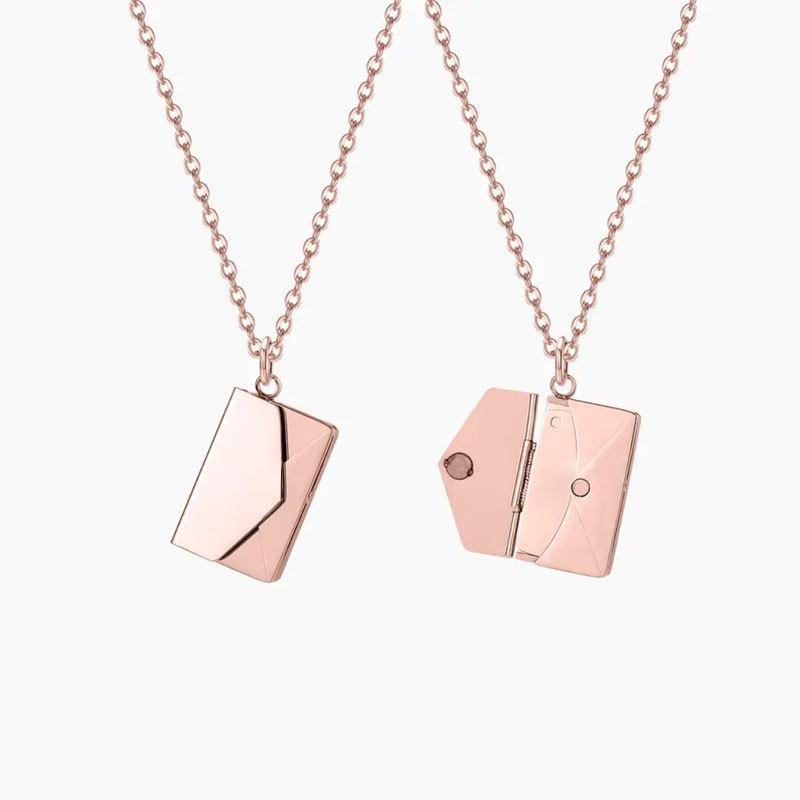 18k Gold Heart-Shaped Book Pendant Necklace - Personalized Non-Fading Couple's Sweater Chain