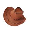 Western Cowboy Straw Hat for Men & Women - Sun Protection Wide Brim Beach & Outdoor Travel Hat