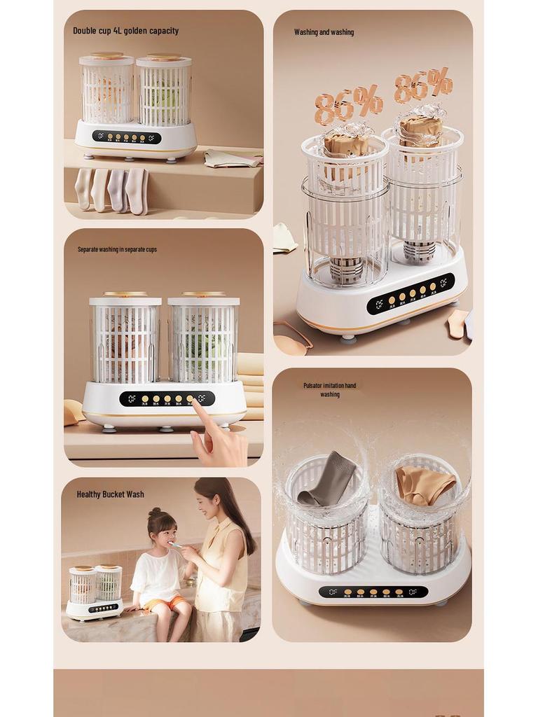 Lazy Person 2L Mini Washing Machine for Underwear and Socks - Fully Automatic and Portable