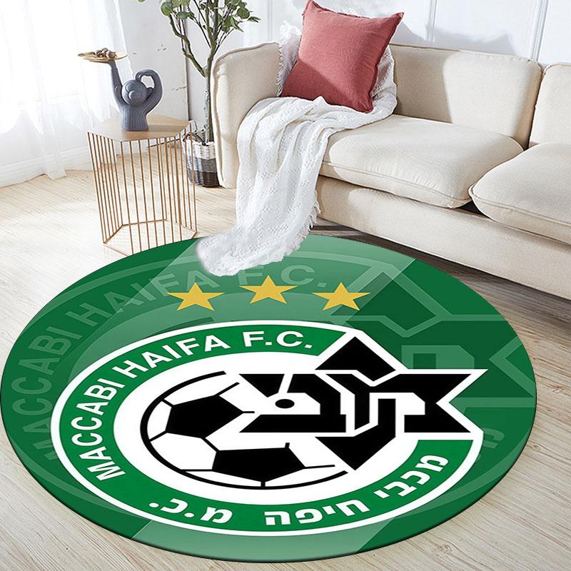 Maccabi Haifa Pattern Round rug,Carpet Rug for Living Room Bedroom Playroom ,Non-slip Floor Mat,Holiday Gifts and Birthday Gifts.
