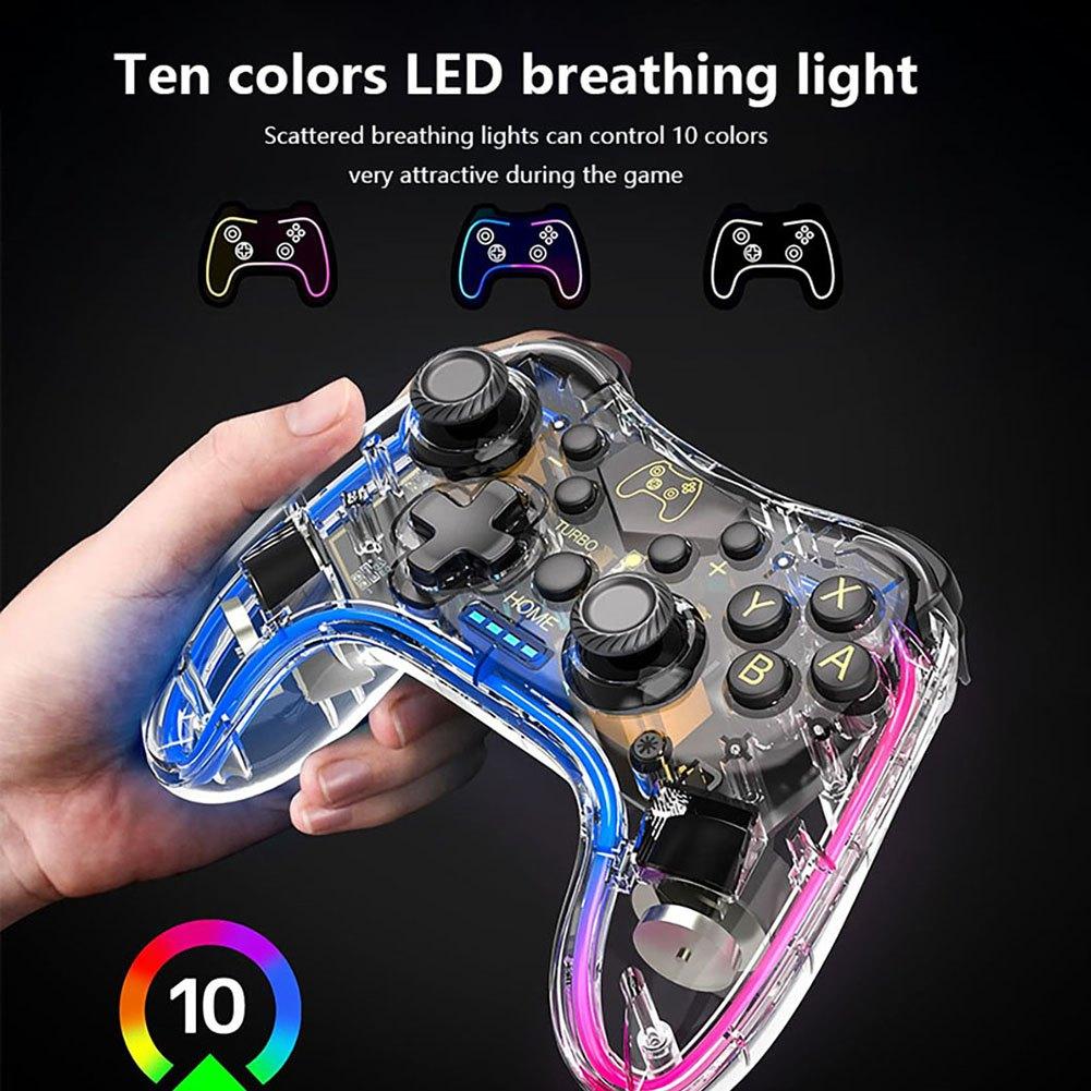 YiLBX Wireless Switch Pro Controller Compatible with Nintendo Switch/Switch lite/Switch OLED, Support Turbo,Wake-up Function and Adjustable LED
