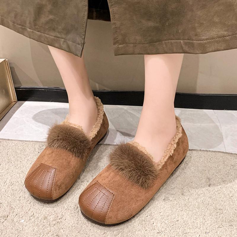 Módní evropské a americké retro plyšové dámské boty 2024 nové smyslové prošívání prodyšné bavlněné boty plyšové boty zapatos mujer