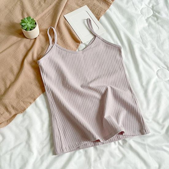 Women's Spaghetti Strap Cami Top Summer Slim Fitted Ribbed Tank Top V-Neck Sleeveless Vest Camisole Basic Layering Shirts