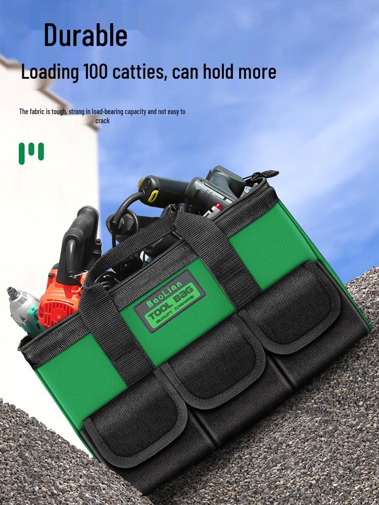 Große Multifunktionale Elektriker Werkzeugtasche: Wasserdichtes, verschleißfestes Segeltuch mit dickem Stoff für praktische Aufbewahrung und Pflege.