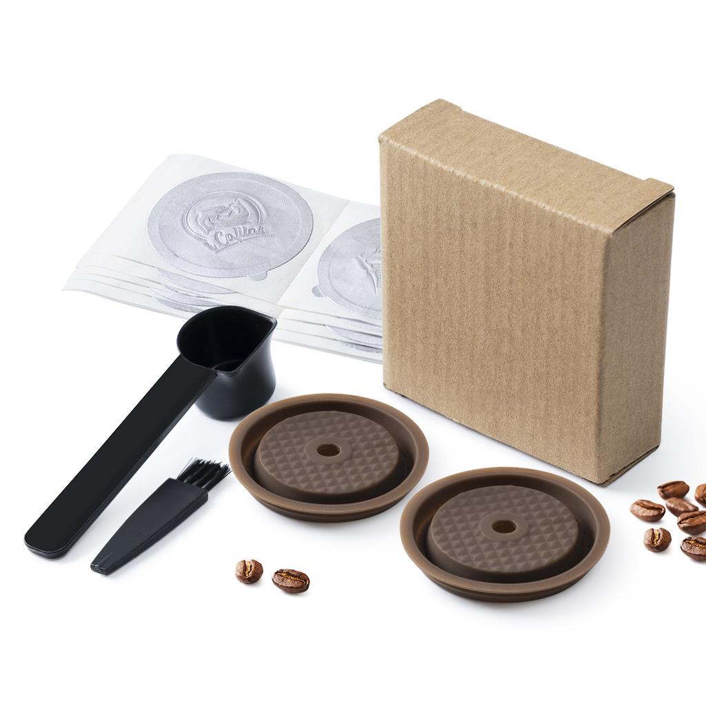 For Vertuo Next Reusable Coffee Capsule Lid Compatible With Original Vertuoline Coffee Pods Food Grade Silicone Cap with Spoon