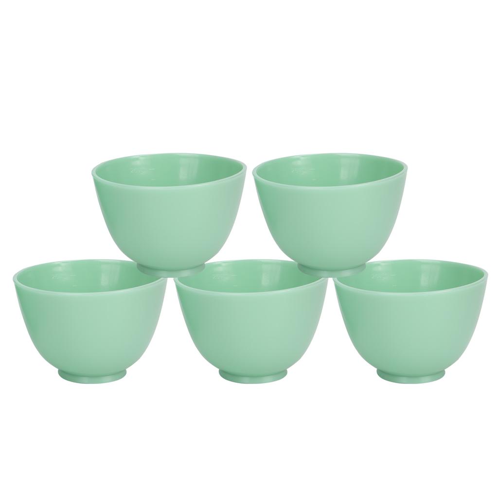 5pcs DIY Facial Mask Mixing Bowl PVC Home AntiImpact Facial Mask Bowl Light Green