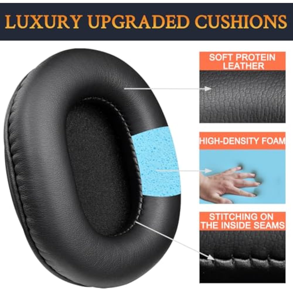 SOULWIT Ear Pads / Ear Cushions for Audio-Technica ATH-M50X, M50XBT, M50xSTS, M50RD, M40X, M30X, ...