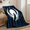 Wolf Howling at Moonlit Night print blanket soft and cozy perfect for the living room bed sofa or a nap,gift