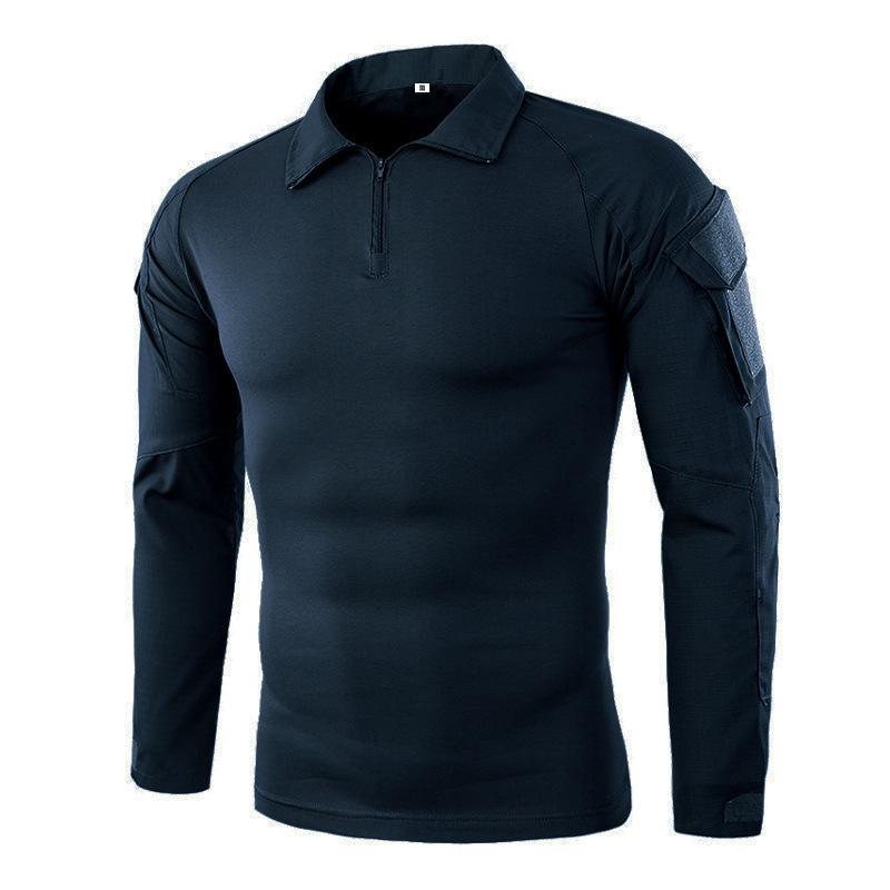 Camouflage Stehkragen Langarm Taktisches Sporthemd