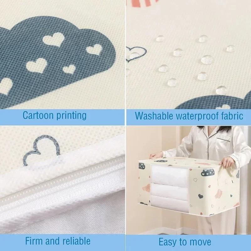 Wardrobe Organizer Large Capacity Quilt Storage Bag Clothing Box Bedding Container Polyester Fabric Dustproof Storage Bags