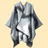 New women's autumn and winter jacquard warm split shawl scarf cape hot sale