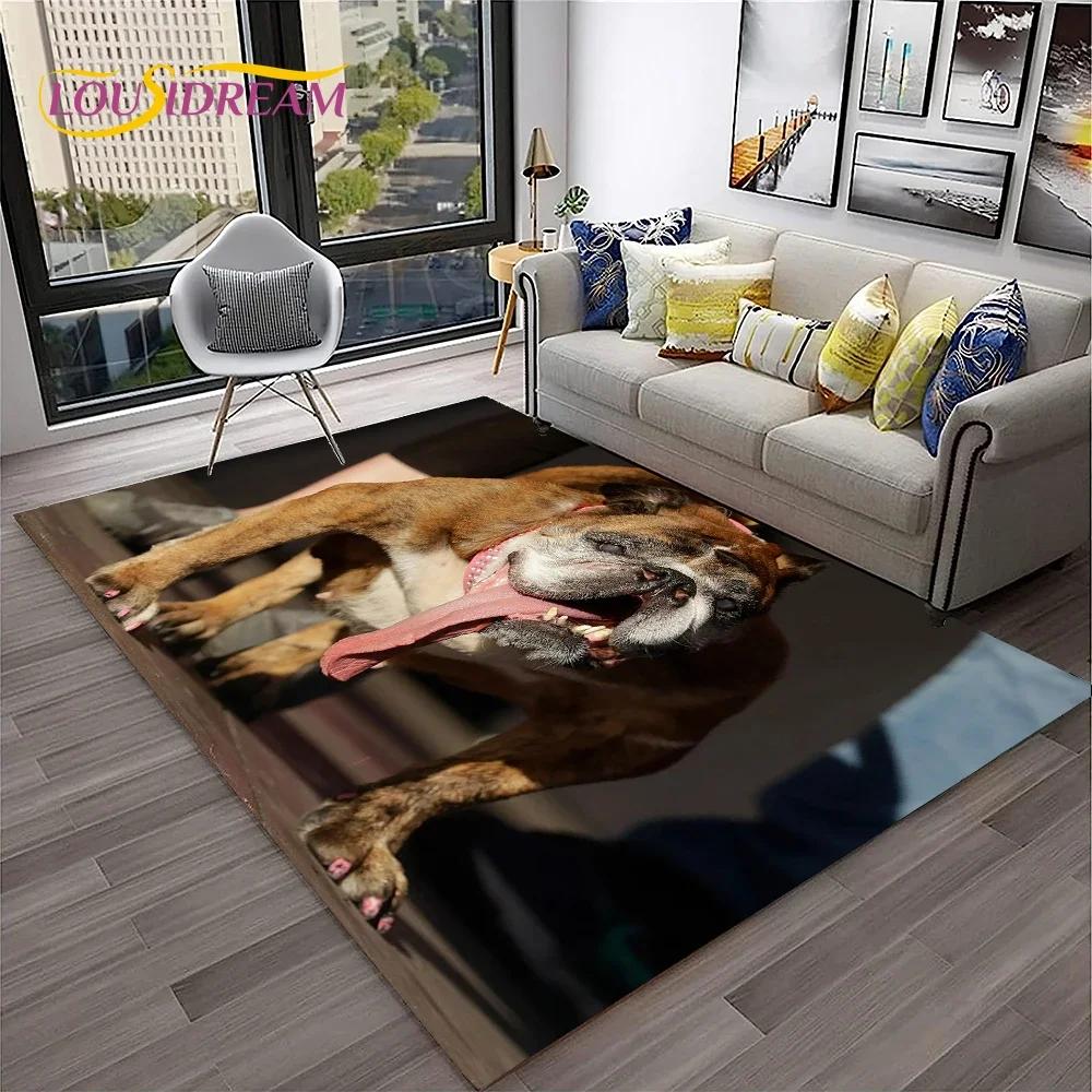 Cartoon French Pit Bull Dog Pet Carpet Rug for Home Living Room Bedroom Sofa Doormat Decor,kids Play Area Rug Non-slip Floor Mat
