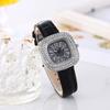 New Fashion Luxury Woman Square Leather Watch Ladies Wristwatches Women Crystal Casual Quartz Watches Reloj Mujer Clock Gift