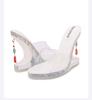 Summer Bridal Red Wedges Crystal Slippers Transparent 12cm High Heels Sandals Shoes Woman Sandalias Catwalk Shows Diamond Pumps