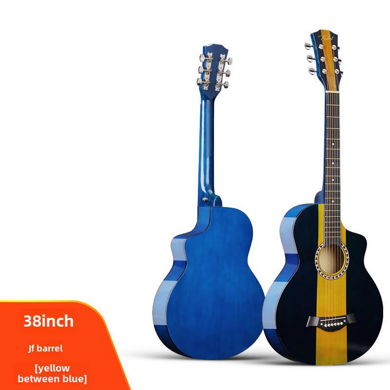 

«38-дюймовая фолк-гитара для начинающих — подобрана по цвету, идеальна для занятий и путешествий»