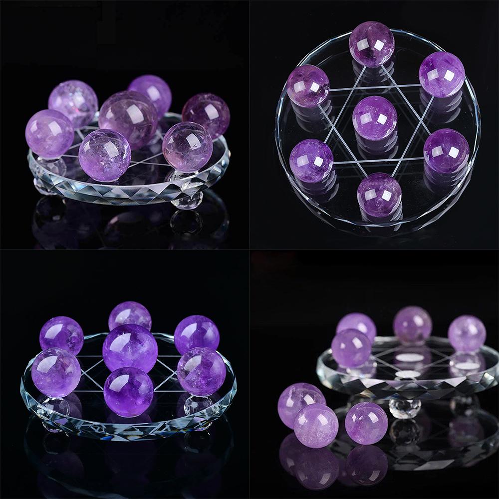 Natural Amethyst Seven Star Formation Fengshui Natural Amethyst Ball Seven Star Formation Crystal Sphere Home Decor 7Pcs Ball
