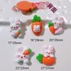 10 Pcs New Cute Cartoon Animal Little Rabbit Radish Series Resin Scrapbook Diy Jewelry Children Gift Hairpin Accessories A90