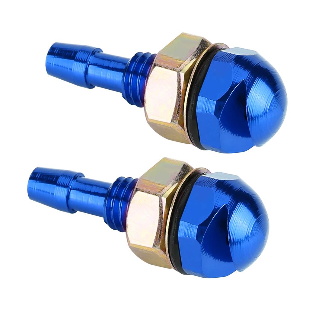 2pcs Universal Aluminum Alloy Car Auto Front Windshield Sprayer Washer Nozzle Blue