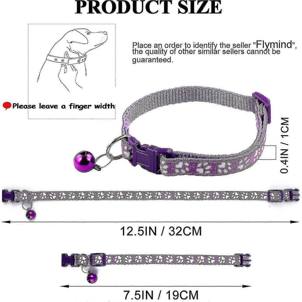 19pcs Puppy Id Collars With Bell Adjustable 19-32cm, Soft Nylon Adjustable Reflective Identification Collars For Newborn Pets