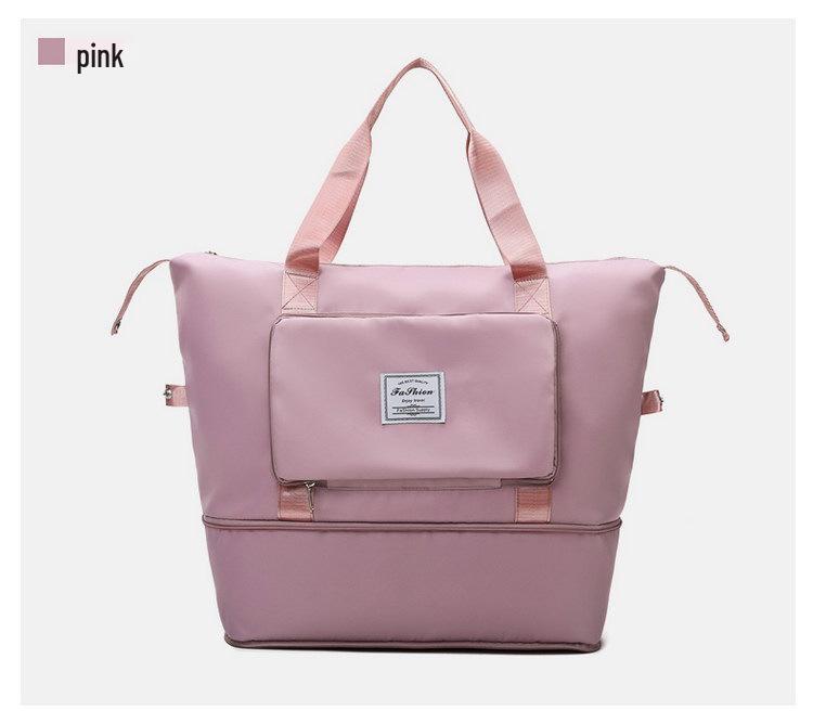 Compact Sports Fitness Bag with Wet/Dry Separation - Foldable Travel Handbag and Carry-on Luggage