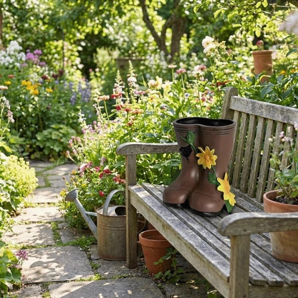 Modern Potted Plants Vase Childishness Garden Decor Unique Rain Boots Flowerpot  Outdoor Decor