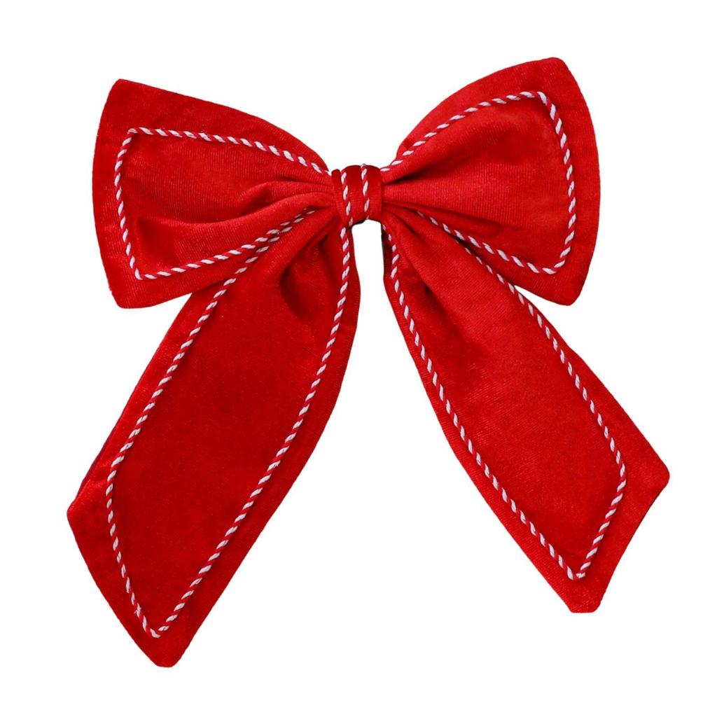 Christmas Bow Garland Bowknot Indoor Fireplace for Christmas Tree Door Craft Christmas Decoration Velvet Bow Hanging Ornament