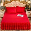 Colcha na cama Lençol de cama de casamento Capa de cama Cobertor Tecido Estilo Princesa Renda King Queen Size BedSkirt
