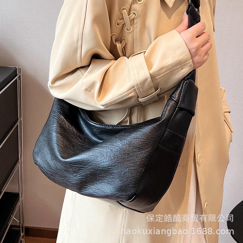 Vintage tote bag women's 2025 new trendy fashion Korean student bag class large capacity shoulder bag messenger bag