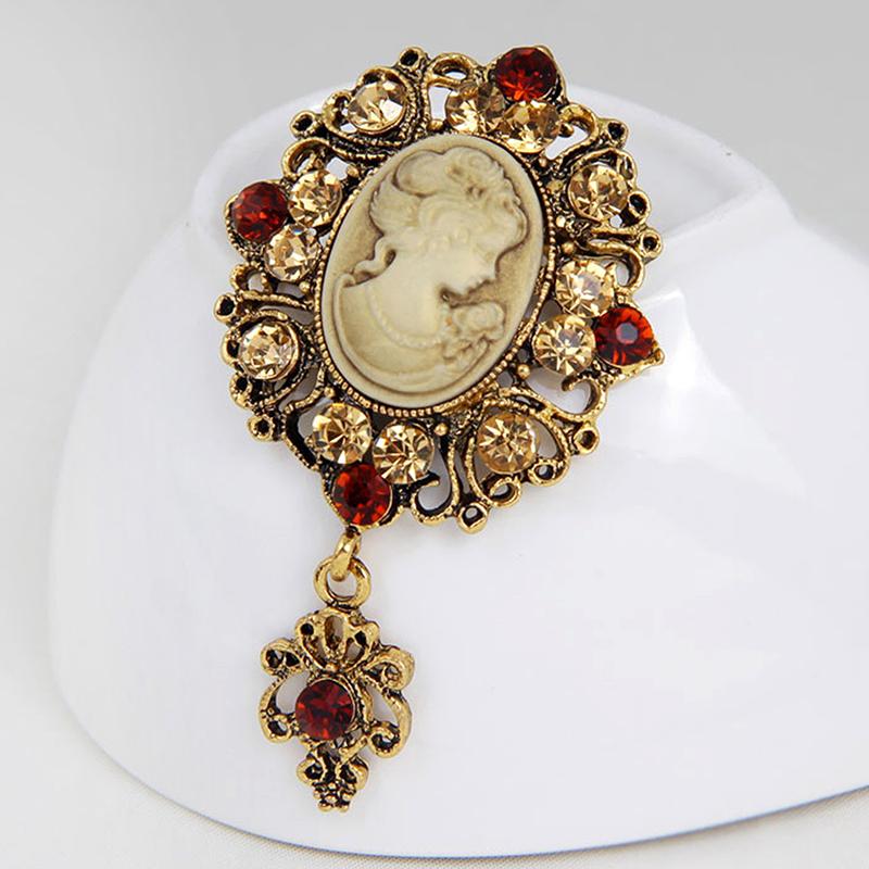 Spilla Pendente da Donna Stile Vittoriano Cameo per Festa di Matrimonio