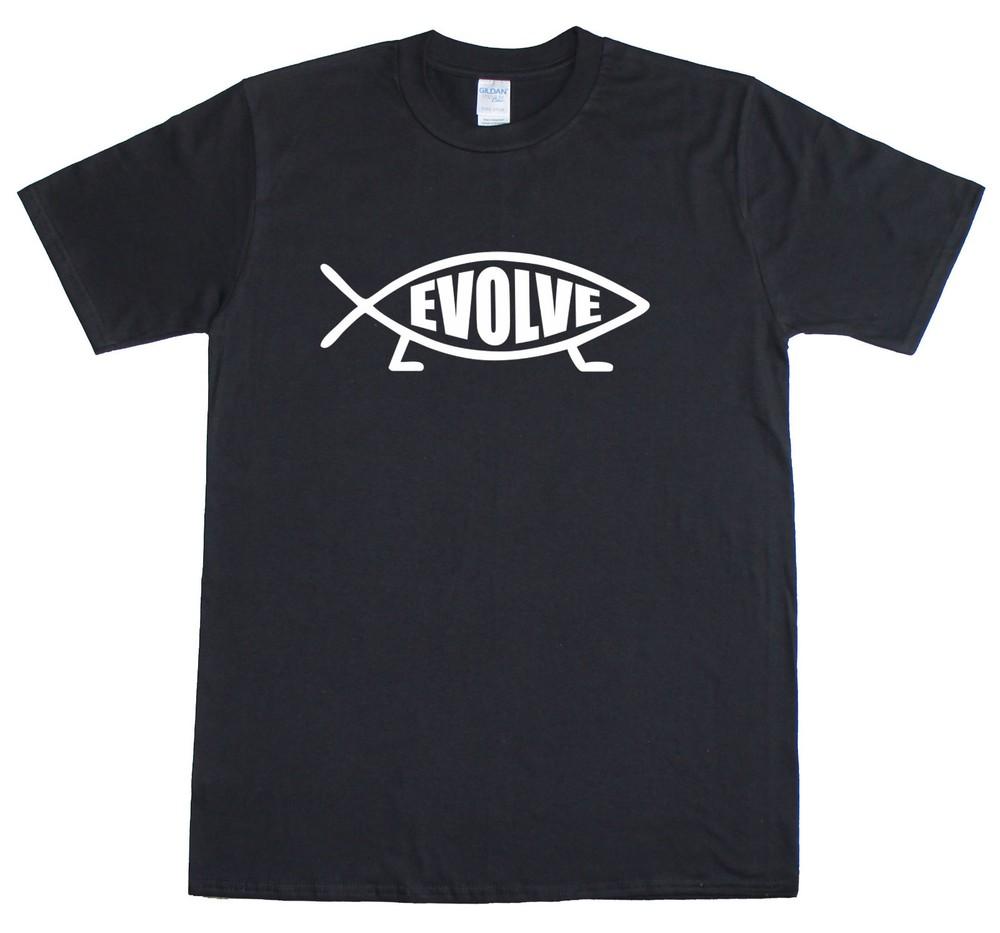 

Darwin Fish Evolve Logo Evolution Mens Loose Fit Cotton T-Shirt 4XL