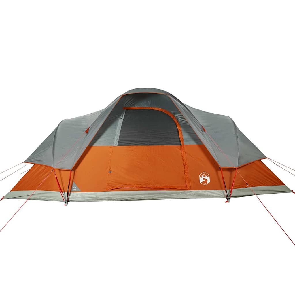 Dome Family Tent for 9 Persons Orange Waterproof