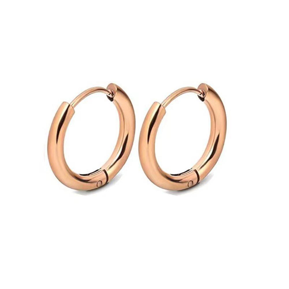 2 PCS Small Hoop Earrings Silver Color Stainles Steel Round Pendientes Anti-allergy for Women Men 2025 Fashion Jewelry Gifts
