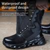 Indestructible Work Boots Men Steel Toe Shoes  High-Top Boots Anti Puncture Non Slip Work Shoes Wear-resisting Safety Shoes