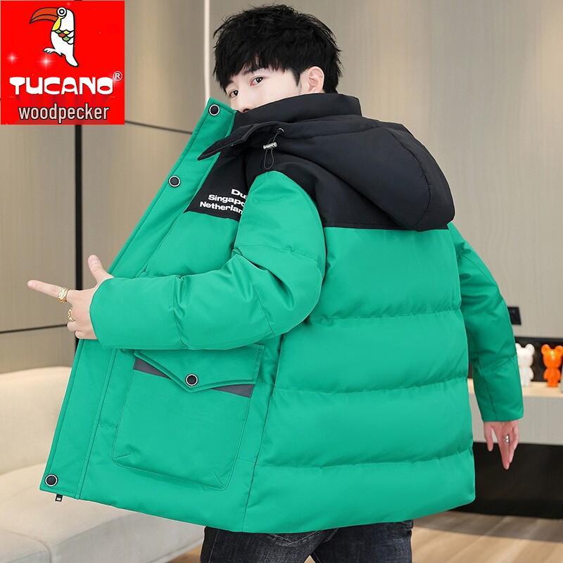 

Мужская зимняя куртка с капюшоном Woodpecker 2025 - Толстая с хлопковой подкладкой и теплая 3XL (about 80-87.5 kg)