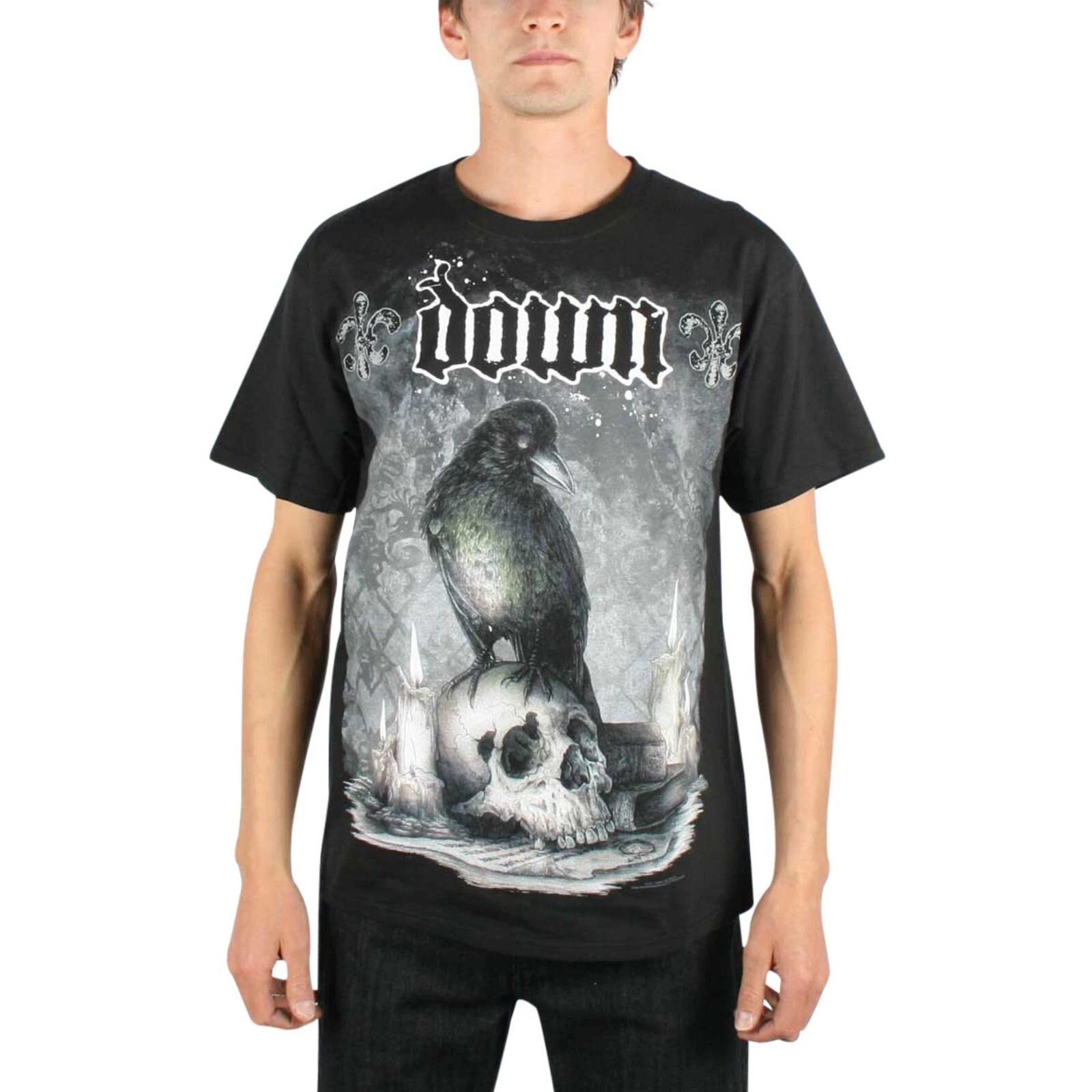 

Down Mens Down Jumbo Crow & Skull Graphic Metal Band Black Shirt New S M