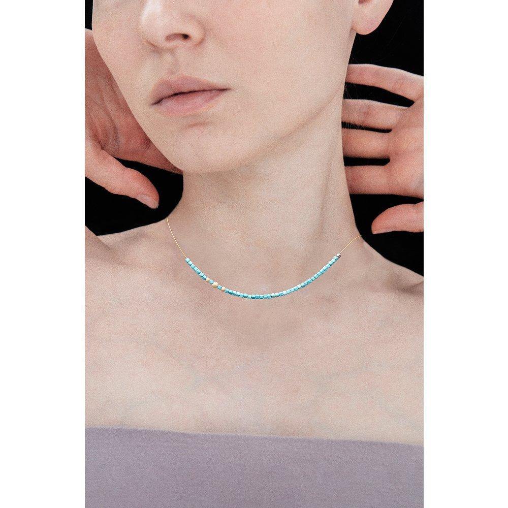 [Hazina] Invisible_2Mm Turquoise Necklace